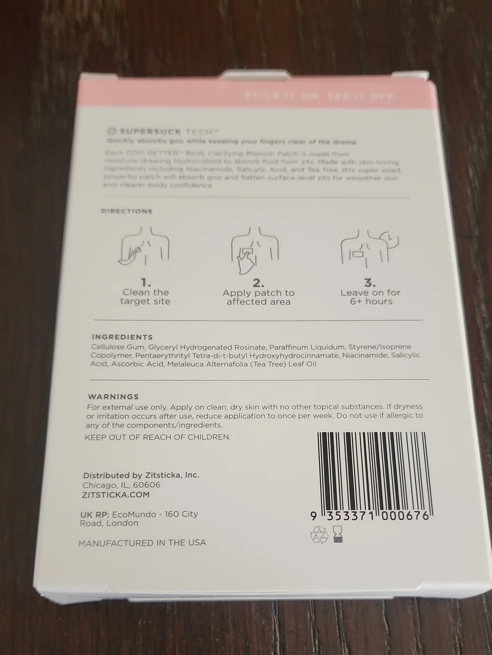 NIB Goo Getter Body Clarifying Blemish Patches - Pink